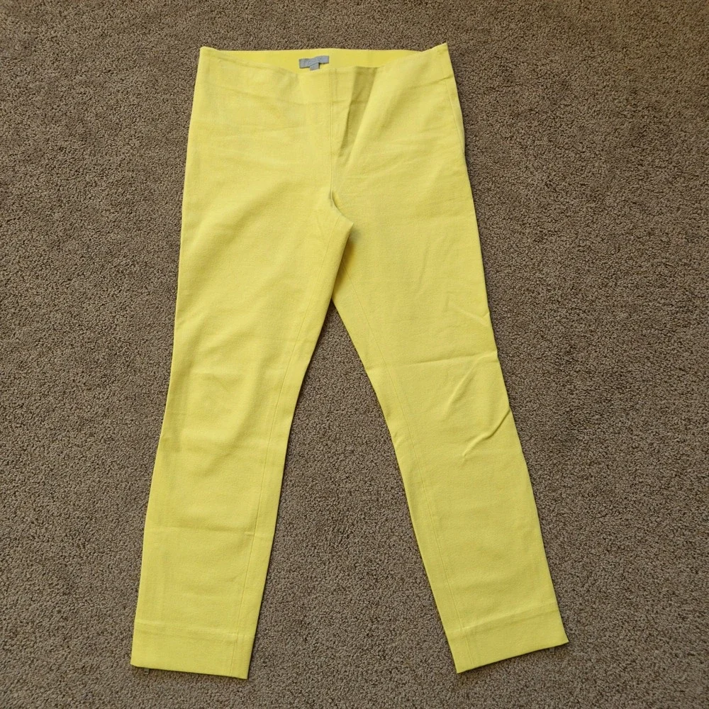 COS Womens Yellow Slim Leg‎ Side Zip Ankle Zip Trousers Pants Size 8 Stretch